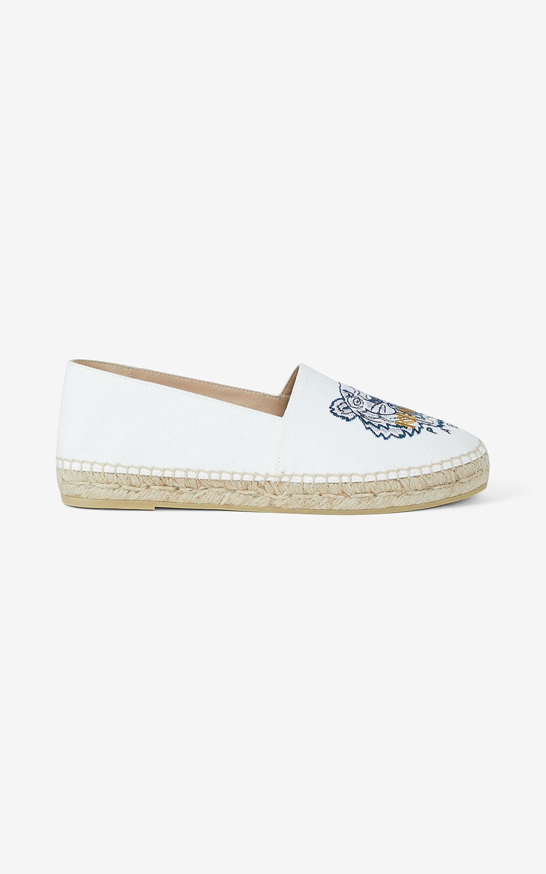 Espadrille Kenzo Tiger Toile Femme Blanche | JMBQ-19265